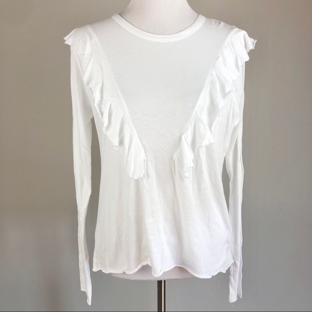 NWT Wildfox Lucienne Long Sleeve Ruffle Top S